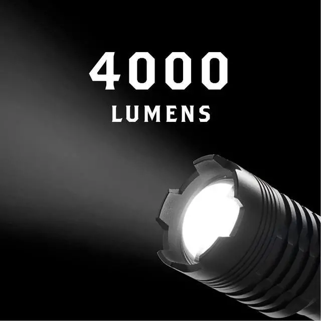 Alt view image 7 of 7 - Scipio Tactical Rechargeable LED Flashlight - 4000 Lumens with Glass Breaker and Bright Light