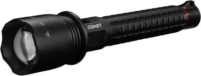Main image of Coast XP40R 8000 Lumen Rechargeable Dual-Power LED Flashlight with POWERiQ Real-TIME Display, 5 Light Modes, Ultra View Flood Beam, Push/Pull Focus
