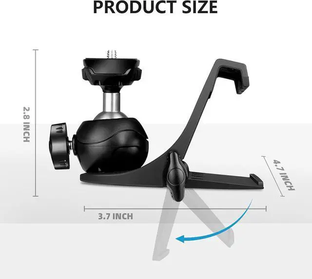Alt view image 2 of 6 - RAUBAY CM01 Monitor Top Camera Mount Clamp, Hanging Webcam Stand with 1/4" Screw, Suitable for Flat-Screen Monitors, for Live Stream, Video Conferencing, YouTube, TikTok, etc.