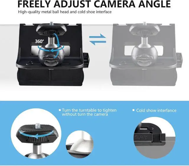 Alt view image 3 of 6 - RAUBAY CM01 Monitor Top Camera Mount Clamp, Hanging Webcam Stand with 1/4" Screw, Suitable for Flat-Screen Monitors, for Live Stream, Video Conferencing, YouTube, TikTok, etc.