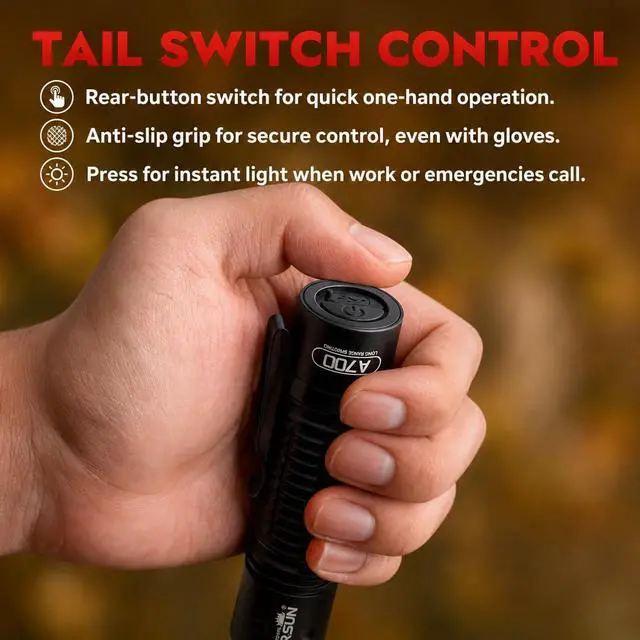 Alt view image 6 of 6 - WARSUN Rechargeable Flashlight 2 Pack, Compact LED Flashlights with 700 Lumens Turbo, USB-C, Tail Switch, Aluminum Body, Pocket Clip, Small Flashlight Set for Home, Car, Power Outages and Work
