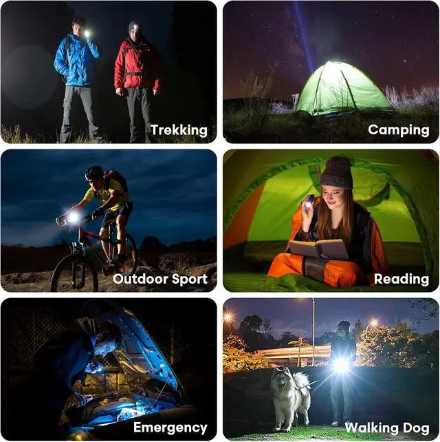 Alt view image 6 of 7 - 10 Pieces LED Flashlights Torch, High Lumens Mini Flashlight Waterproof Pocket Flash Light with 3 Modes, Adjustable Focus Zoomable for Camping, Hiking, Indoor, Outdoor, Home Use