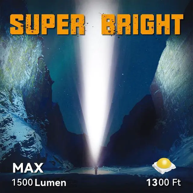 Alt view image 2 of 6 - Durapower Rechargeable Spotlight, High Lumens LED Spotlight Flashlight, Waterproof Handheld Spot Light for Indoor Outdoor Farm Camping Emergency