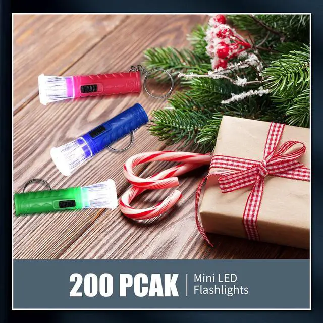 Alt view image 6 of 6 - Jexine 100 Pcs Mini Flashlight Keychain Bulk Torch Keyring Flashlights LED Small Keychain Light Hiking Camping Christmas Party Favors(Bright)