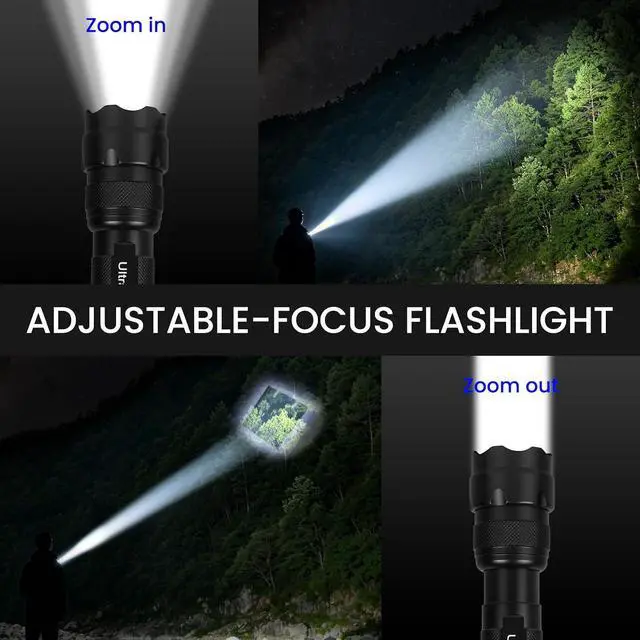 Alt view image 4 of 6 - ULTRAFIRE 1200 High Lumen Single Mode Tactical Flashlight, Zoomable Mini LED Handheld Flashlight IPX65 Waterproof, Small Bright Pocket Light for Camping, Hiking, Emergency (502z)