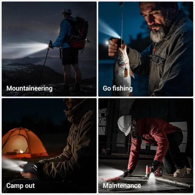 Alt view image 4 of 7 - ThxToms LED Flashlight Gloves for Men, Christmas Birthday Gift for Dad | Hands-free LED Gloves with Dual Bright Lights, Ideal Christmas Stocking Stuffer for Men, Dad, Husband, Camping and Repair Use