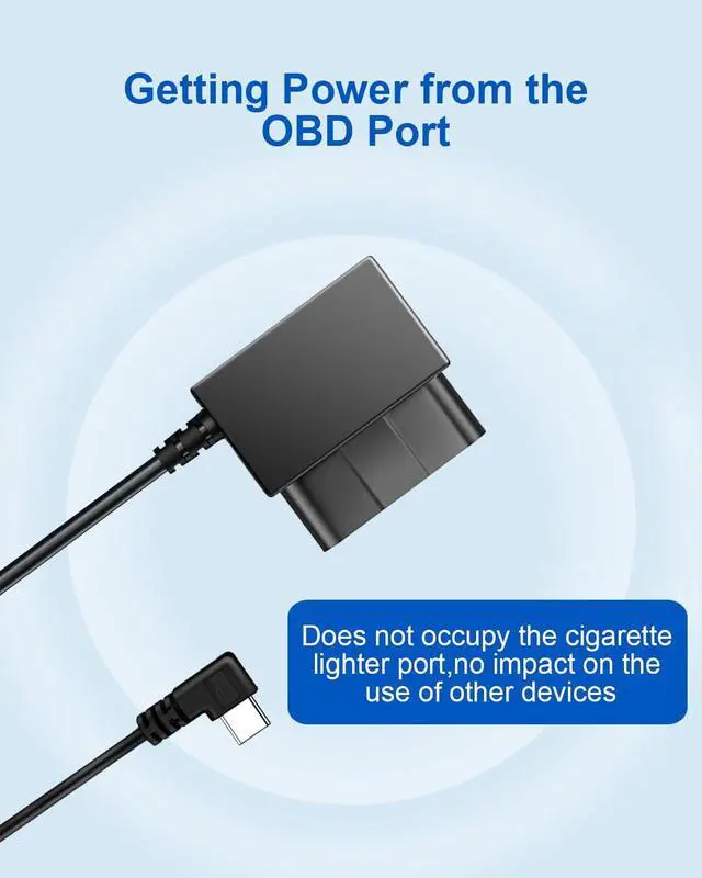 Alt view image 3 of 7 - YKT Dash Cam OBD Hardwire Kit, Dash Camera Power Cable Type C Port 11.6-16V to 5V/2.5A with Low Voltage Protection 24h Parking Monitor for Dashcam, GPS (Type-C) (Fit for All Dash Cam)