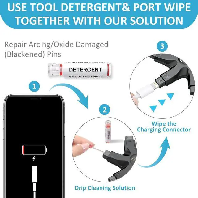 Alt view image 5 of 7 - iPhone Cleaning Kit for Charging Port Cleaner,Lightning Charger Connector | Speaker Cable,AirPod Pro Cell PhoneCleaning PuttyRepair Restore Tool,Thin Cleaning Brushes,Microfiber Cloths,Port Pick