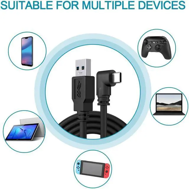 Alt view image 6 of 6 - 16FT Link Cable for Oculus Quest3/Quest 2, High Speed Data Transfer Charging Cable USB 3.0 to USB C Cable Charger for Oculus Quest 2 Accessories VR Headset Gaming to PC