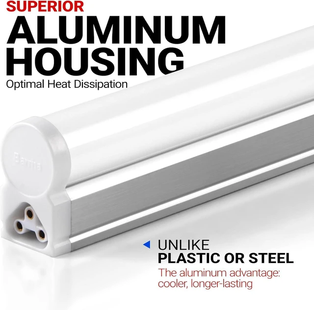 Alt view image 2 of 7 - Barrina LED Shop Light, 4FT 2200lm 6500K T5 Fixture, 20W, Linkable, 8 Packs