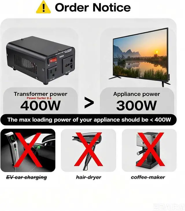 Alt view image 3 of 7 - 500W Voltage Transformer Power Converter 110V to 220V, 220V to 110V