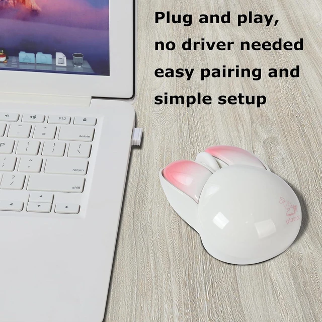 Alt view image 7 of 7 - Wireless Mouse Bluetooth Cute Bunny Shape Small Quiet USB Optical Silent Funny Travel Cordless Mice for PC Laptop Desktop Computer Apple iPad Mac Macbook Air Pro Dell HP Chromebook Kids Women Men Gift