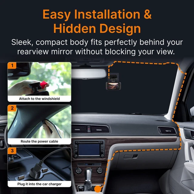 Alt view image 7 of 7 - MIOFIVE S1 4K Front Dash Cam, 5GHz WiFi, GPS, 32GB Card Included