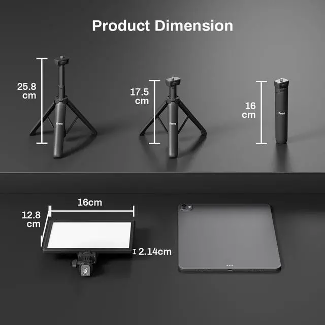 Alt view image 6 of 7 - 9" LED Video Light, 2500K-6500K Camera Light with Desk Stand