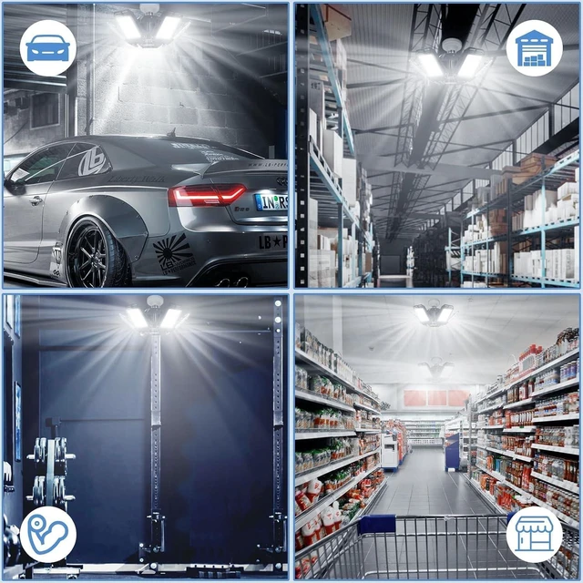 Alt view image 7 of 7 - Aoretic LED Garage Lights 180W 18000LM 6500K, 2 Pack