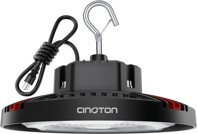 Main image of CINOTON 160W UFO LED High Bay Light, Aluminum LED Shop Lights with 24000LM, 5000K Commercial Bay Lighting for Warehouse Garage Workshop Factory, 6' Cable & Safety Rope, ETL Listed 1 Pack