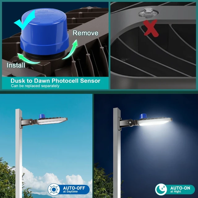 Alt view image 3 of 7 - 240W LED Parking Lot Light Dusk to Dawn Photocell 4Pack 36000LM