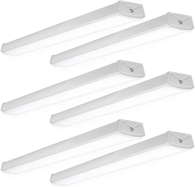 Main image of Sunco 6 Pack LED Shop Lights 4ft, Wraparound Fixtures, 40W=300W, Linkable
