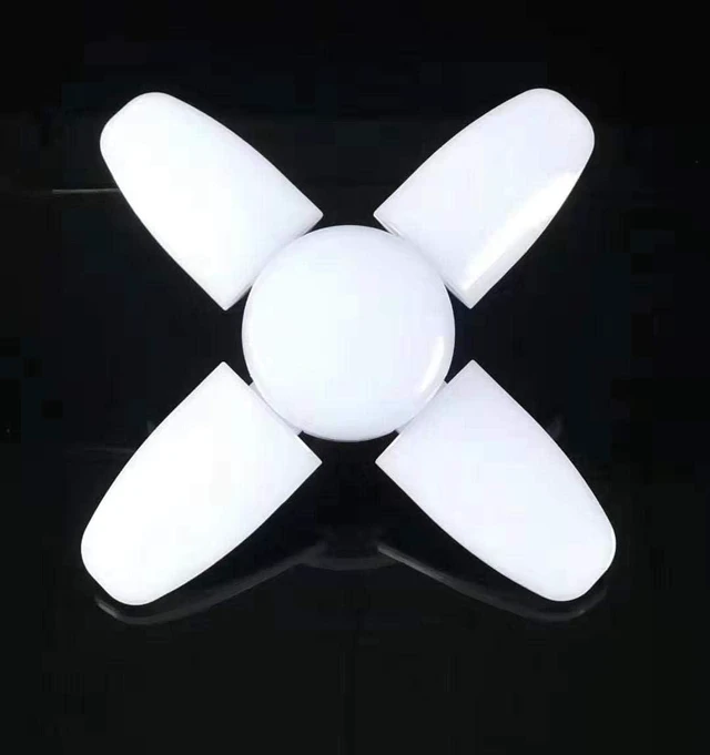 Alt view image 5 of 7 - (4 Pack) LED Garage Lights, 60W Trilights Ceiling, High Low Bay Deformable Adjustable 4 Led Light Bulbs 6000LM 6000K, Screw in Tribright Garage Lighting Fixture,CRI80 Daylight