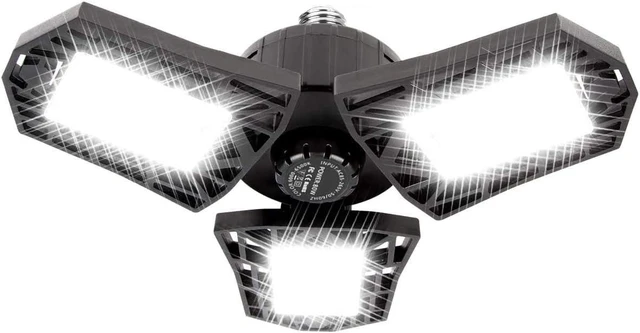 Main image of LED Garage Light - 6000 Lumen 6500K Daylight 60W, Three Leaf Led Garage Ceiling Lights