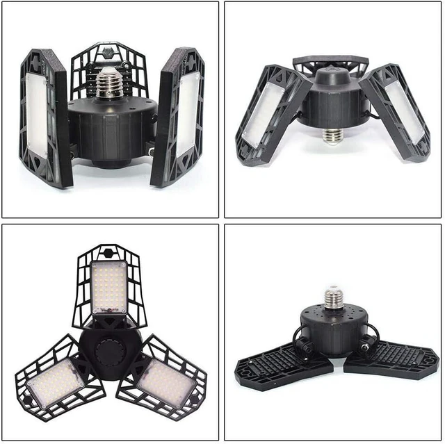 Alt view image 5 of 6 - LED Garage Light - 6000 Lumen 6500K Daylight 60W, Three Leaf Led Garage Ceiling Lights