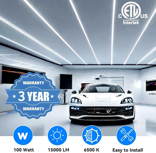 Alt view image 2 of 7 - SHOPLED 8FT Led Shop Light 100W 15000LM 6500K Linkable Shop Light