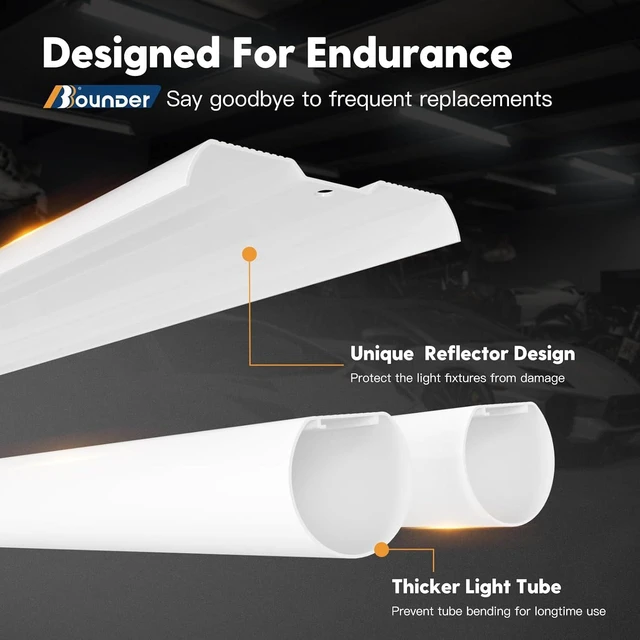 Alt view image 3 of 5 - BBOUNDER 12Pack 4FT LED Shop Light, Reflector, 6500K Linkable, 40W=250W ETL