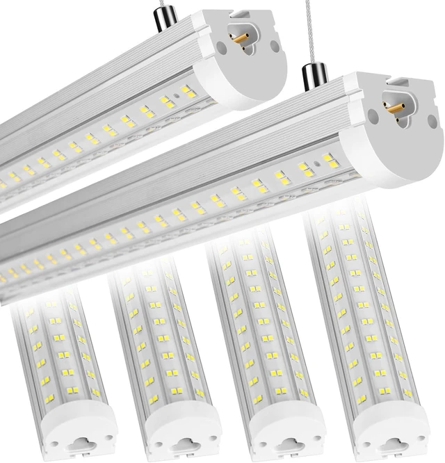 Main image of Phiwicsh 8FT U Shape 125W Integrated Tube Bright LED Light, 6500K Clear White, 20000LM - Flush Mount/Hanging Linkable LED Ceiling Lights for Garage, Plug&Play, 6 Pack