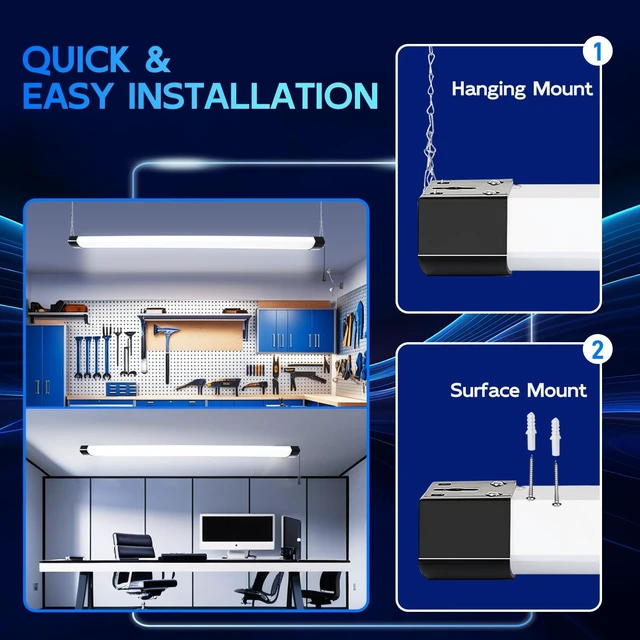 Alt view image 3 of 7 - hykolity 4FT 120W LED Shop Light Linkable,13000LM(400w Equivalent)