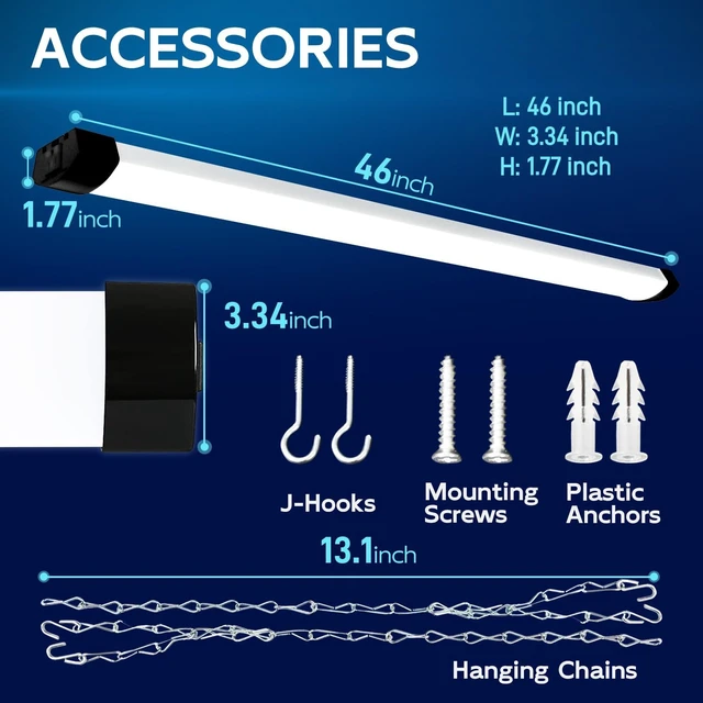 Alt view image 6 of 7 - hykolity 4FT 120W LED Shop Light Linkable,13000LM(400w Equivalent)