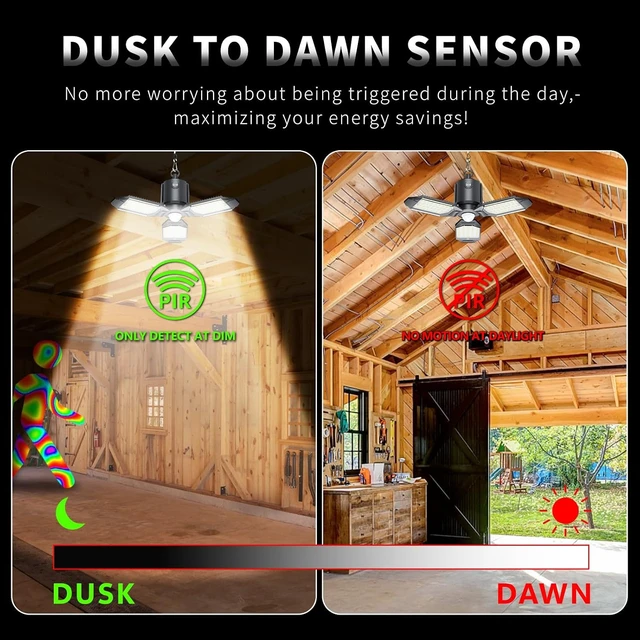 Alt view image 3 of 7 - Plug in Led Garage Light Motion Sensor 80W 8000LM 1Pack