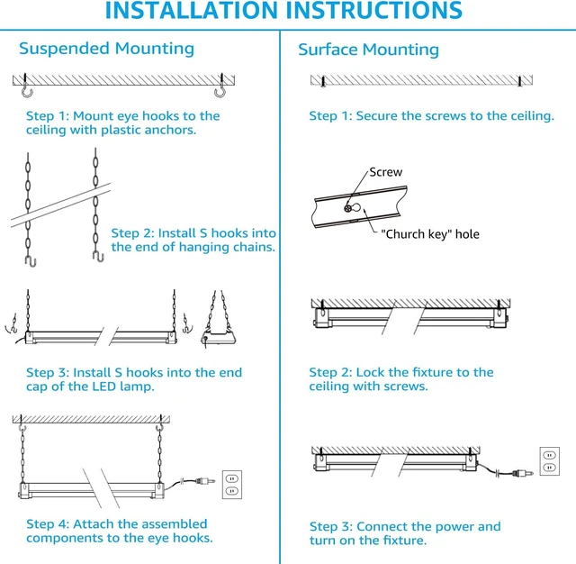 Alt view image 6 of 7 - LEONLITE 2-Pack 4FT Motion Sensor LED Utility Shop Light, 40W, 5000K