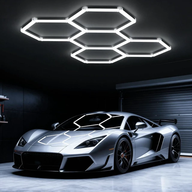Main image of Hexagon Garage Lights: 168W 5 Grids Hexagon Led Lights 18480LM