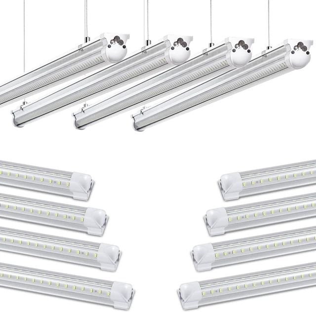 Main image of Skymoatled 8Pack 4FT LED Shop Light Garage Lights,50W 5000K/Daylight White 7550LM,Hanging/Surface Mount,Plug and Play,Linkable LED Shop Lights,T8 4FT Tube Light for Warehouse Workshop Basement