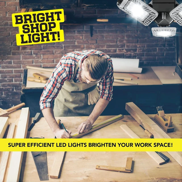 Alt view image 6 of 7 - Bell+Howell Triburst Color Select LED Garage Light, 5500 Lumen 3000k/4500k/5500k LED Garage Ceiling Lights, Screw in LED Garage Lights, Bright LED Lights for Garage with 3 Mobile Panels As Seen on Tv