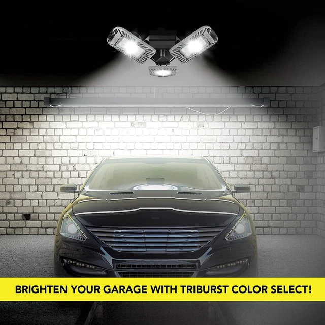 Alt view image 7 of 7 - Bell+Howell Triburst Color Select LED Garage Light, 5500 Lumen 3000k/4500k/5500k LED Garage Ceiling Lights, Screw in LED Garage Lights, Bright LED Lights for Garage with 3 Mobile Panels As Seen on Tv