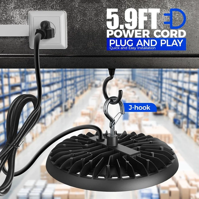 Alt view image 2 of 7 - Barrina High Bay LED Shop Lights, 150W, 21000LM, IP65 Waterproof, 5000K