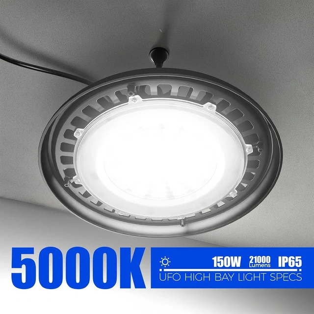 Alt view image 4 of 7 - Barrina High Bay LED Shop Lights, 150W, 21000LM, IP65 Waterproof, 5000K