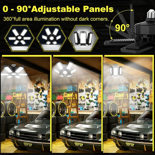 Alt view image 2 of 7 - ISKYDRAW LED Garage Lights 185W, 4 Pack 18500LM Bright Shop Lights