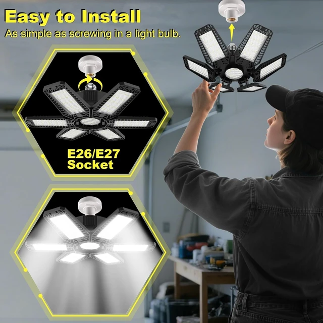 Alt view image 5 of 7 - ISKYDRAW LED Garage Lights 185W, 4 Pack 18500LM Bright Shop Lights