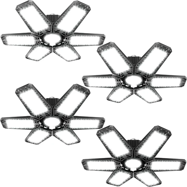Main image of ISKYDRAW LED Garage Lights 185W, 4 Pack 18500LM Bright Shop Lights