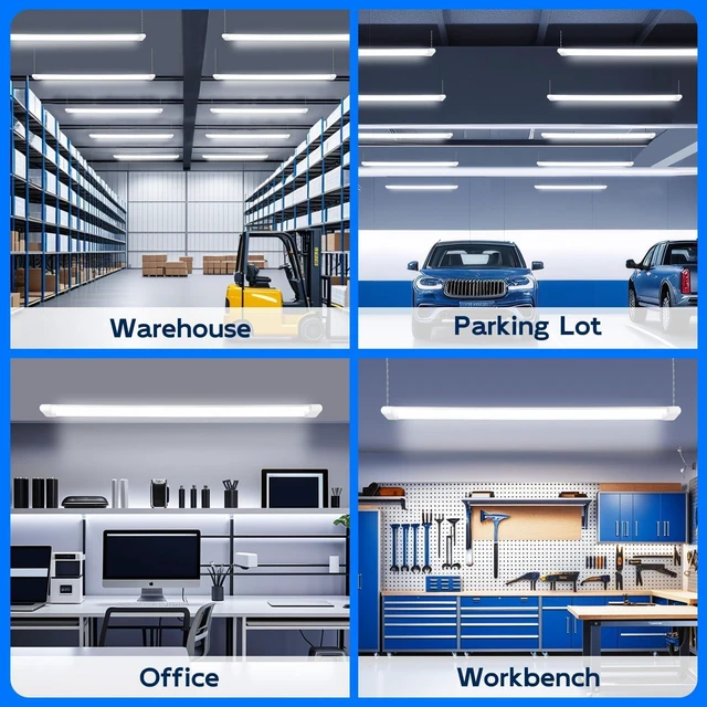 Alt view image 7 of 7 - hykolity 4FT Linkable LED Shop Light,44W 4600LM 5000K Daylight,4 Pack