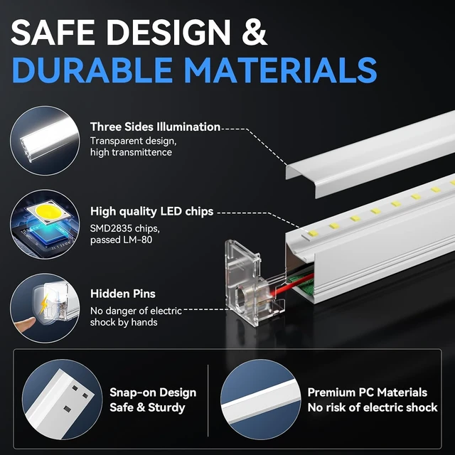 Alt view image 4 of 7 - 12 Hexagon Garage Lights, 50 Pack 51000LM Super Bright LED Garage Lights, 6500K Daylight Ceiling Lighting Shop Light for Garage, Basement,Workshop,Car Detailing Studio,Gym, Shopping Mall,Easy Install