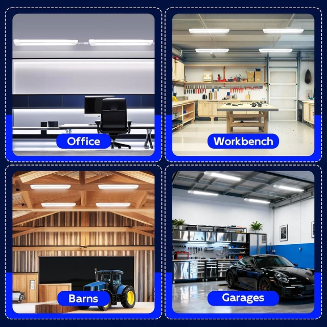 Alt view image 7 of 7 - hykolity Linkable LED Shop Light 2FT with Power Cord,3500LM 5000K Daylight