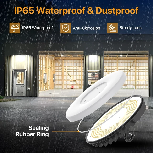 Alt view image 6 of 7 - 150W UFO LED High Bay Light: 3 CCT Adjustable LED Shop Lights
