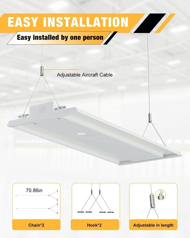 Alt view image 4 of 7 - 4Pack 165W LED Linear High Bay Light, High Bay Shop Lights Fixture