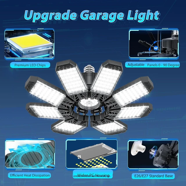Alt view image 4 of 7 - ISKYDRAW Garage Lights 4 Pack, 260W 26000LM Bright Shop Light Bay Lighting