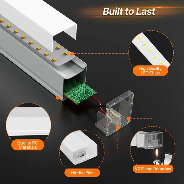 Alt view image 5 of 7 - Hexagon Garage Lights: 168W 5 Grids 6500K 3 Level Dimmable