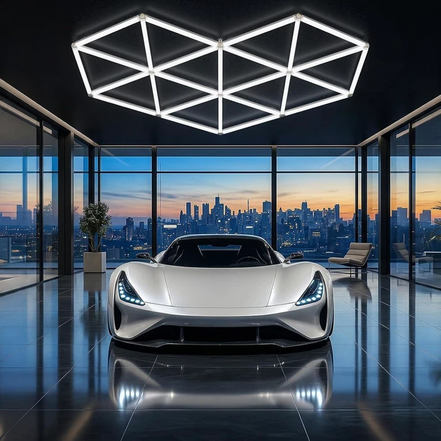 Main image of ALLYES Hexagon Garage Lights - Super Bright 27-Pack,160W 18600LM,LED 6500K Cool White for Auto Repair Shops, Gyms, Warehouse, basements, Car Wash Rooms