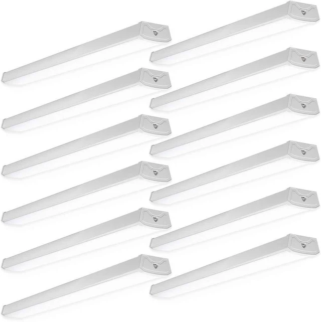Main image of Sunco 12 Pack LED Shop Lights 4ft, Wraparound Fixtures, 40W=300W, Linkable